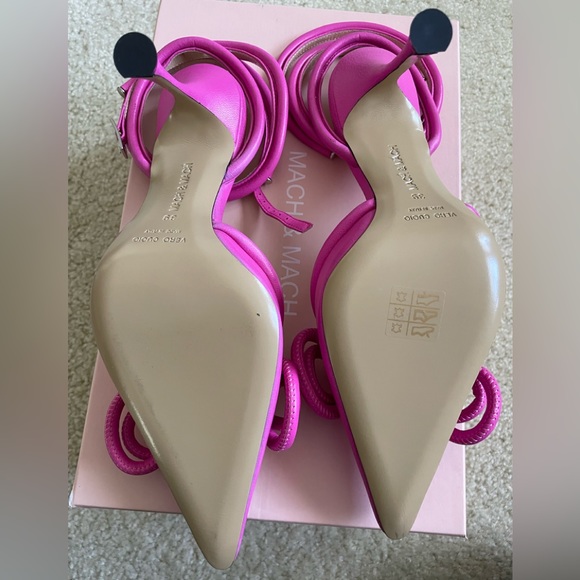 Brand new Mach & Mach Bow Leather Sandals in Fuschia . - Picture 4 of 12